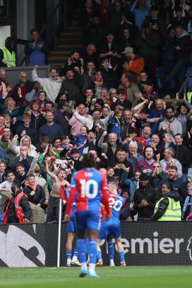 Jean-Philippe Mateta of Crystal Palace celebrates his goal during the Premier League match between Crystal Palace and Manchester City at Selhurst Park, London, England on 6 April 2024. Copyright: xJoshuaxSmithx 40400047