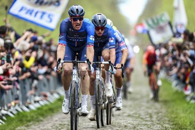 Swiss Stefan Kung of Groupama-FDJ pictured in action during the men s elite race of the Paris-Roubaix cycling event, 260,0km from Compiegne to Roubaix, France on Sunday 07 April 2024. DAVIDxPINTENS x90531567x