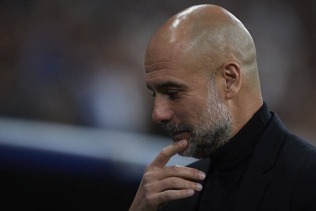 2024-04-09 Real Madrid CF v Manchester City - Quarter-final First Leg - UEFA Champions League 2023 24 MADRID, SPAIN - APRIL 9: Pep Guardiola head coach of Manchester City during the Quarter-final First Leg - UEFA Champions League match between Real Madrid CF and Manchester City at Estadio Santiago Bernabeu on April 9, 2024 in Madrid, Spain. (Photo by Pablo Morano BSR Agency) Madrid Spain Content not available for redistribution in The Netherlands directly or indirectly through any third parties. Copyright: xBSRxAgencyx