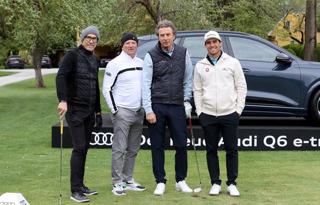 GOLF - Audi Circuit FROHNLEITEN,AUSTRIA,10.APR.24 - GOLF - Audi Circuit, GC Murhof. Image shows Thomas Wasserburger, Robert Hohensinn, Johannes Goess-Saurau and Niklas Regner (AUT).  GEPAxpictures xHansxOberlaender