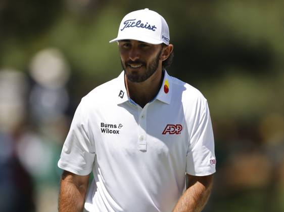 Max Homa walks onto the seventh green in the second round of the Masters Tournament at Augusta National Golf Club in Augusta, Georgia on Friday, April 12, 2024.  AUG20240412530 TANNENxMAURY