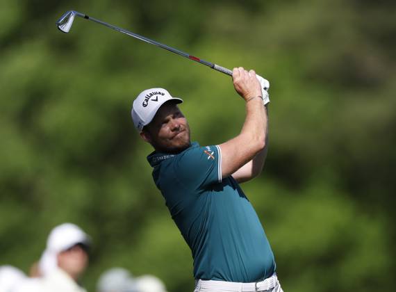 England s Danny Willett hits his tee shot on the twelfth hole during the third round of the Masters Tournament at Augusta National Golf Club in Augusta, Georgia on Saturday, April 13, 2024.  AUG20240413140 JOHNxANGELILLO