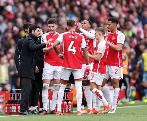 London, England, 14th April 2024. Mikel Arteta manager of Arsenal during the Premier League match at the Emirates Stadium, London. Picture credit should read: David Klein Sportimage EDITORIAL USE ONLY. No use with unauthorised audio, video, data, fixture lists, club league logos or live services. Online in-match use limited to 120 images, no video emulation. No use in betting, games or single club league player publications. SPI-3080-0041