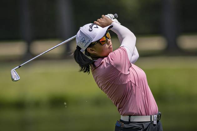 April 18, 2024, The Woodlands, Texas, USA: RUONING YIN on the 10th fairway during Round 1 of The Chevron Championship at The Club at Carlton Woods on April 18, 2024, in The Woodlands, Texas. The Woodlands USA - ZUMAp213 20240418_znp_p213_002 Copyright: xLynnxPenningtonx