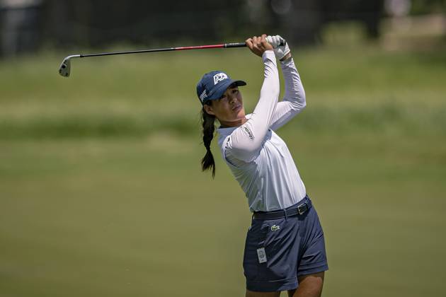 April 18, 2024, The Woodlands, Texas, USA: CELINE BOUTIER on the 10th fairway during Round 1 of The Chevron Championship at The Club at Carlton Woods on April 18, 2024, in The Woodlands, Texas. The Woodlands USA - ZUMAp213 20240418_znp_p213_015 Copyright: xLynnxPenningtonx