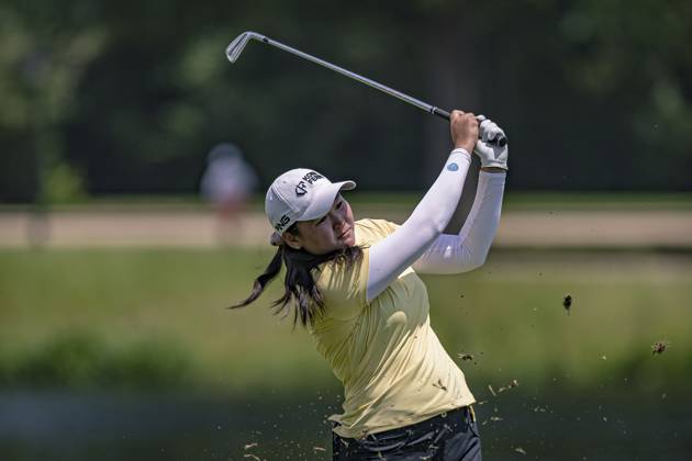 April 18, 2024, The Woodlands, Texas, USA: ALLISEN CORPUZ on the 10th fairway during Round 1 of The Chevron Championship at The Club at Carlton Woods on April 18, 2024, in The Woodlands, Texas. The Woodlands USA - ZUMAp213 20240418_znp_p213_019 Copyright: xLynnxPenningtonx