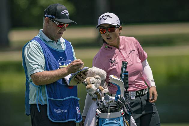April 18, 2024, The Woodlands, Texas, USA: RUONING YIN on the 10th fairway during Round 1 of The Chevron Championship at The Club at Carlton Woods on April 18, 2024, in The Woodlands, Texas. The Woodlands USA - ZUMAp213 20240418_znp_p213_028 Copyright: xLynnxPenningtonx