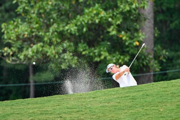 THE WOODLANDS, TX - APRIL 18: Ashleigh Buhai (ZAF) hits from the fareway bunker on 9 during Rd1 of the Chevron Championship at The Club at Carlton Woods on April 18, 2024 in The Woodlands, Texas. (Photo by Ken Murray Icon Sportswire) GOLF: APR 18 LPGA, Golf Damen The Chevron Championship EDITORIAL USE ONLY Icon240418080