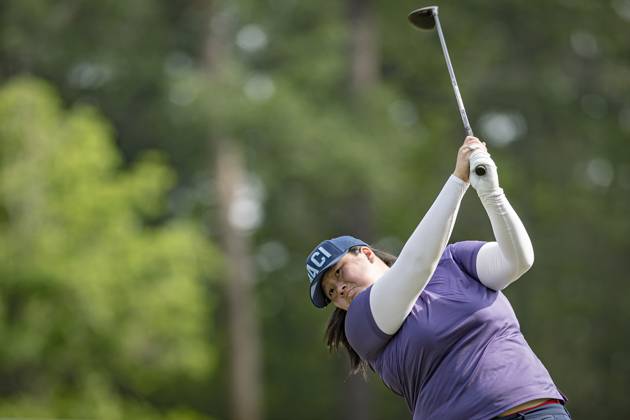April 18, 2024, The Woodlands, Texas, USA: ANGEL YIN tees off at the 7th hole during round 1 of The Chevron Championship at The Club at Carlton Woods on April 18, 2024, in The Woodlands, Texas. The Woodlands USA - ZUMAp213 20240418_znp_p213_069 Copyright: xLynnxPenningtonx