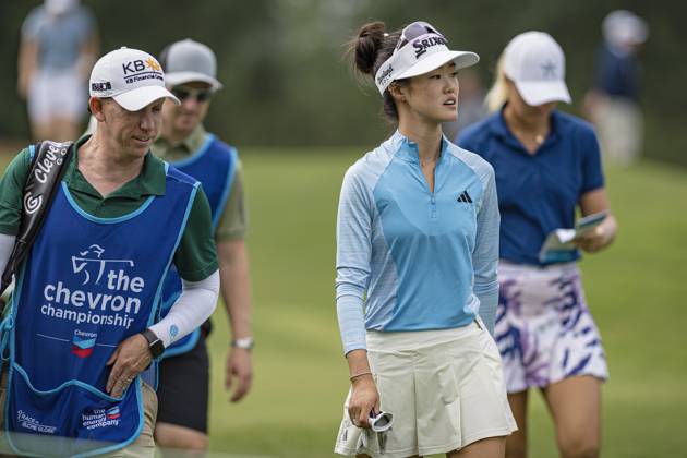 April 18, 2024, The Woodlands, Texas, USA: GRACE KIM walks the fairway during round 1 of The Chevron Championship at The Club at Carlton Woods on April 18, 2024, in The Woodlands, Texas. The Woodlands USA - ZUMAp213 20240418_znp_p213_113 Copyright: xLynnxPenningtonx