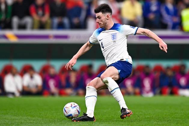 2022-12-10 Netherlands v Argentina - Quarter Final - FIFA World Cup, WM, Weltmeisterschaft, Fussball Qatar 2022 LUSAIL CITY, QATAR - DECEMBER 10: Declan Rice of England in action during the Quarter Final - FIFA World Cup Qatar 2022 match between Netherlands and Argentina at the Lusail Stadium on December 10, 2022 in Lusail City, Qatar (Photo by Pablo Morano BSR Agency) Lusail City Qatar Content not available for redistribution in The Netherlands directly or indirectly through any third parties. Copyright: xBSRxAgencyx