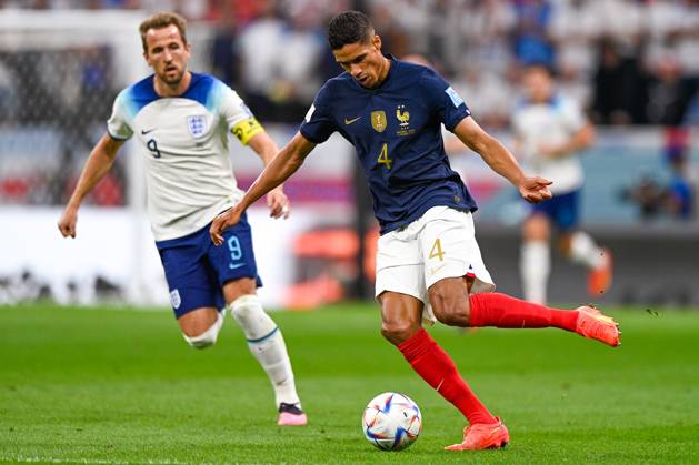 2022-12-10 Netherlands v Argentina - Quarter Final - FIFA World Cup, WM, Weltmeisterschaft, Fussball Qatar 2022 LUSAIL CITY, QATAR - DECEMBER 10: Raphael Varane of France and Harry Kane of England during the Quarter Final - FIFA World Cup Qatar 2022 match between Netherlands and Argentina at the Lusail Stadium on December 10, 2022 in Lusail City, Qatar (Photo by Pablo Morano BSR Agency) Lusail City Qatar Content not available for redistribution in The Netherlands directly or indirectly through any third parties. Copyright: xBSRxAgencyx