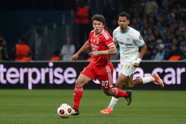 Joao Neves (SL Benfica) FOOTBALL : Olympique de Marseille vs SL Benfica - Ligue Europa - Quart de finale retour - Marseille - 18 04 2024 NorbertScanella Panoramic