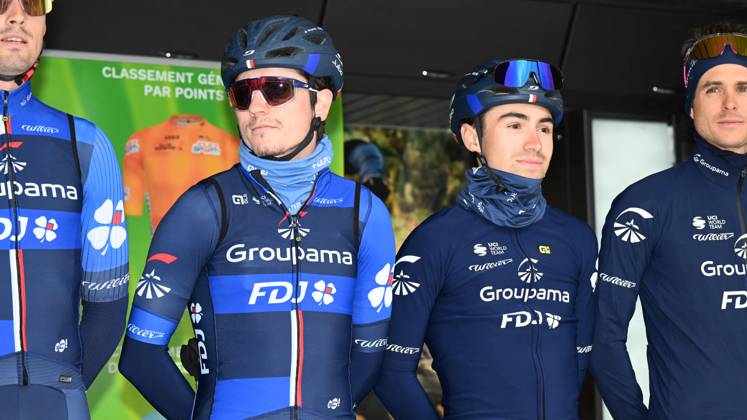 25-04-2024 Tour De Romandie; Tappa 02 Fribourg - Les Marecottes; 2024, Groupama - Fdj; Gaudu, David; Martinez, Lenny; Fribourg;