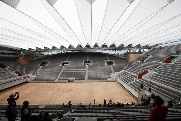 Tennis, French Open, Präsentation Court Suzanne-Lenglen mit neuem Dach