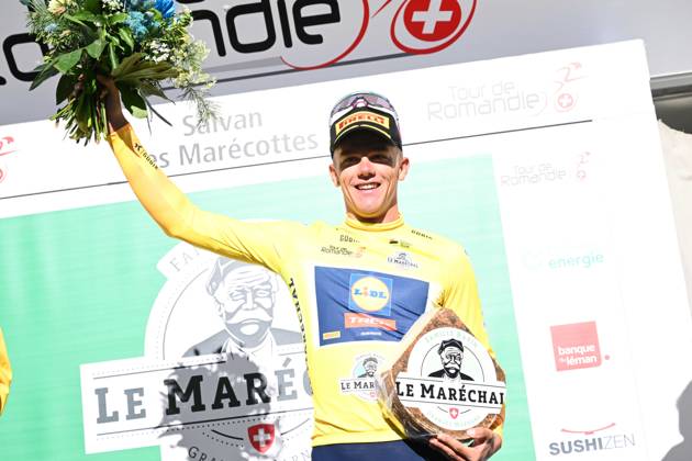 25-04-2024 Tour De Romandie; Tappa 02 Fribourg - Les Marecottes; 2024, Lidl - Trek; Nys, Thibau; Les Marecottes;
