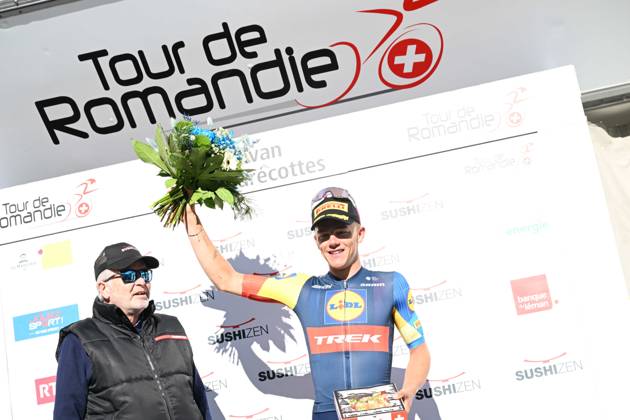 25-04-2024 Tour De Romandie; Tappa 02 Fribourg - Les Marecottes; 2024, Lidl - Trek; Nys, Thibau; Les Marecottes;