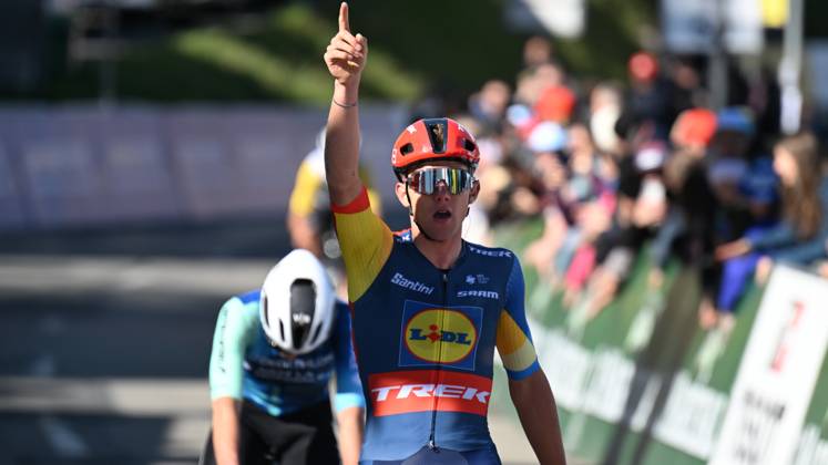 25-04-2024 Tour De Romandie; Tappa 02 Fribourg - Les Marecottes; 2024, Lidl - Trek; Nys, Thibau; Les Marecottes;