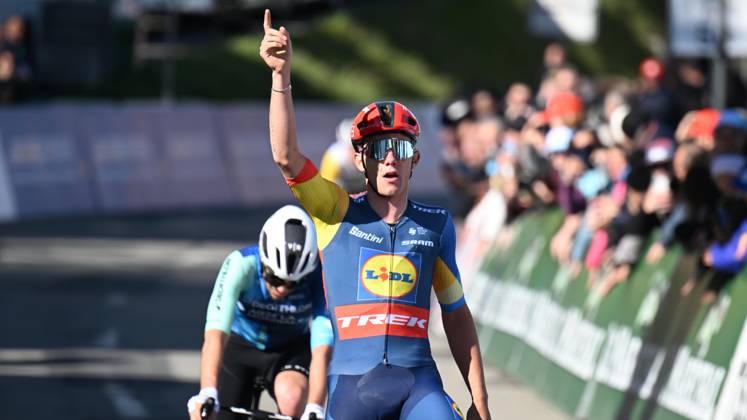 25-04-2024 Tour De Romandie; Tappa 02 Fribourg - Les Marecottes; 2024, Lidl - Trek; Nys, Thibau; Les Marecottes;