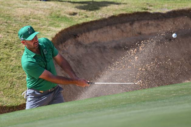 LIV GOLF ADELAIDE, Charl Schwartzel of Stinger GC plays a shot on day 2 of LIV Golf Adelaide at the Grange Golf Club in Adelaide, Saturday, April 27, 2024. ( NO ARCHIVING, EDITORIAL USE ONLY, NO USE IN BOOKS WITHOUT CONSENT ADELAIDE SOUTH AUSTRALIA AUSTRALIA  Copyright: xMICHAELxERREYx 20240427153991170276