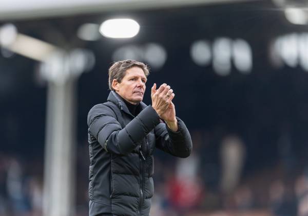 Oliver Glasner, manager of Crystal Palace acknowledges the fans after the 1-1 draw the Premier League match between Fulham and Crystal Palace at Craven Cottage, London, England on 27 April 2024. Copyright: xGrantxWinterx 40710087