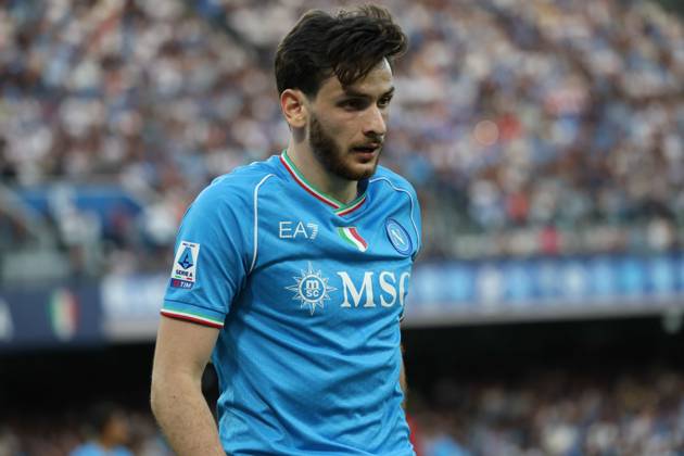 Serie A championship football match - 2023 24 Napoli vs Roma 04 28 2024 Naples, Diego Armando Maradona Stadium, football match valid for the 2023 24 Serie A championship between SSC Napoli vs AC Roma In the picture: Khvicha Kvaratskhelia of SSC Napoli NAPOLI stadio Diego Armando Maradona CAMPANIA ITALIA Copyright: xFABIOxSASSOxFabioxSassox 2L8A4119