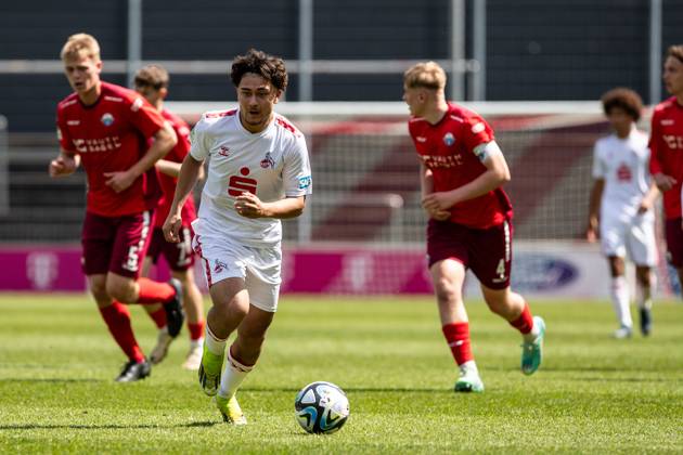 A Junioren Bundesliga West 1 FC Koeln U19 SC Paderborn 07 U19, 05 05 2024 Justin Kai von der Hitz 1 FC Köln U19, 7 A Junioren Bundesliga West 1 FC Koeln U19 SC Paderborn 07 U19, Franz Kremer Stadion, 05 05 2024 Copyright: xBEAUTIFULxSPORTS Buriakovx
