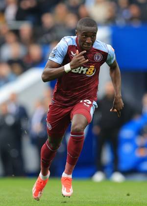 Brighton and Hove, England, 5th May 2024. Moussa Diaby of Aston Villa during the Premier League match at the AMEX Stadium, Brighton and Hove. Picture credit should read: Paul Terry Sportimage EDITORIAL USE ONLY. No use with unauthorised audio, video, data, fixture lists, club league logos or live services. Online in-match use limited to 120 images, no video emulation. No use in betting, games or single club league player publications. SPI-3134-0047