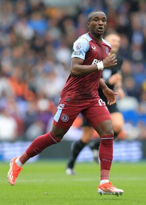 Brighton and Hove, England, 5th May 2024. Moussa Diaby of Aston Villa during the Premier League match at the AMEX Stadium, Brighton and Hove. Picture credit should read: Paul Terry Sportimage EDITORIAL USE ONLY. No use with unauthorised audio, video, data, fixture lists, club league logos or live services. Online in-match use limited to 120 images, no video emulation. No use in betting, games or single club league player publications. SPI-3134-0049
