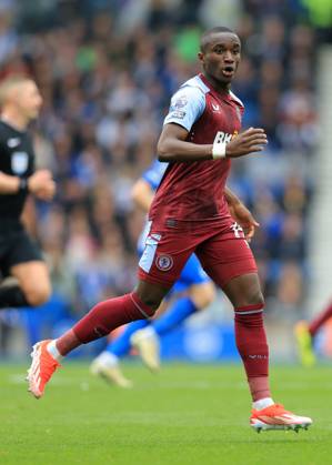 Brighton and Hove, England, 5th May 2024. Moussa Diaby of Aston Villa during the Premier League match at the AMEX Stadium, Brighton and Hove. Picture credit should read: Paul Terry Sportimage EDITORIAL USE ONLY. No use with unauthorised audio, video, data, fixture lists, club league logos or live services. Online in-match use limited to 120 images, no video emulation. No use in betting, games or single club league player publications. SPI-3134-0050