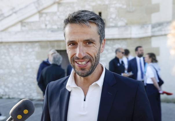 Paris Olympic torch relay beings Paris Olympic organizing committee chief Tony Estanguet meets the press in Marseille on May 9, 2024, before the Paris Olympic torch relay begins following the arrival of the Olympic flame in the southern French port city on a majestic three-mast ship. About 10,000 torchbearers are to pass through over 400 towns until the games opening ceremony in Paris on July 26.  A14AA0002809055P