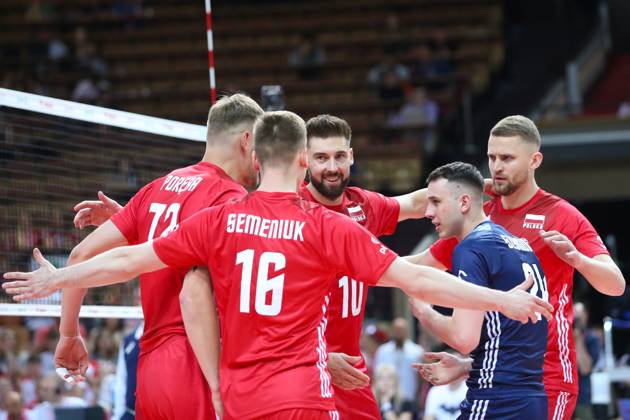 KATOWICE 15.05.2024 MECZ TOWARZYSKI REPREZENTACJI SIATKARZY: POLSKA - NIEMCY --- MENS VOLLEYBALL FRIENDLY MATCH POLAND - GERMANY IN KATOWICE BARTOSZ BEDNORZ KAMIL SZYMURA BARTLOMIEJ BOLADZ FOT. ANNA KLEPACZKO FOTOPYK NEWSPIX.PL --- Newspix.pl POLAND OUT!  240515LUM124