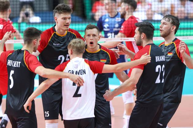 KATOWICE 15.05.2024 MECZ TOWARZYSKI REPREZENTACJI SIATKARZY: POLSKA - NIEMCY --- MENS VOLLEYBALL FRIENDLY MATCH POLAND - GERMANY IN KATOWICE LUKAS MAASE JAN ZIMMERMANN TOBIAS BRAND FOT. ANNA KLEPACZKO FOTOPYK NEWSPIX.PL --- Newspix.pl POLAND OUT!  240515LUM137