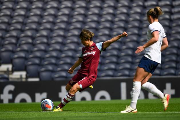 Tottenham Hotspur Women v West Ham United Women FA Women s Super League 18 05 2024. GOAL - West Ham United Women forward Riko Ueki (9) hits a hopeful cross come shot that ends up in the back of the net during the FA Women s Super League match between Tottenham Hotspur Women and West Ham United Women at Tottenham Hotspur Stadium, London, United Kingdom on 18 May 2024. Editorial use only DataCo restrictions apply See www.football-dataco.com , Copyright: xWaynexTuckwellx PSI-19694-0093