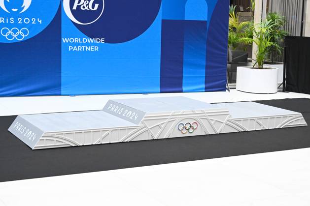 Illustration of podiums during the presentation of podiums Olympic and Paralympic Games at Le Pulse on May 23, 2024 in Saint Denis, France. ( Photo by federico pestellini panoramic ) - PARIS 2024 : Presentation des podiums des Jeux Olympiques et Paralympiques - Saint Denis - 23 05 2024 FedericoPestellini Panoramic 