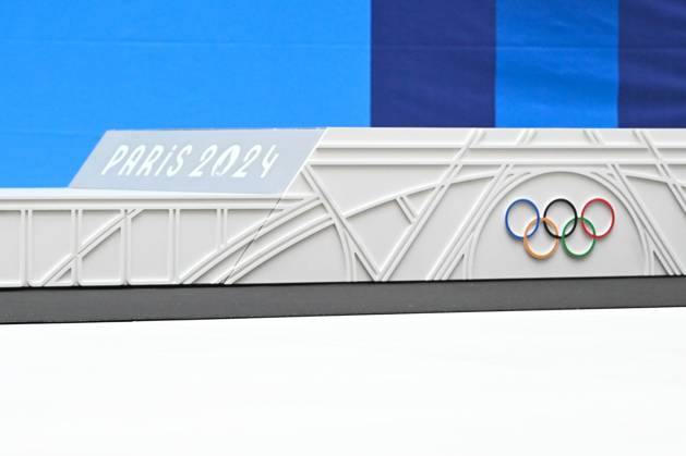 Illustration of podiums during the presentation of podiums Olympic and Paralympic Games at Le Pulse on May 23, 2024 in Saint Denis, France. ( Photo by federico pestellini panoramic ) - PARIS 2024 : Presentation des podiums des Jeux Olympiques et Paralympiques - Saint Denis - 23 05 2024 FedericoPestellini Panoramic 