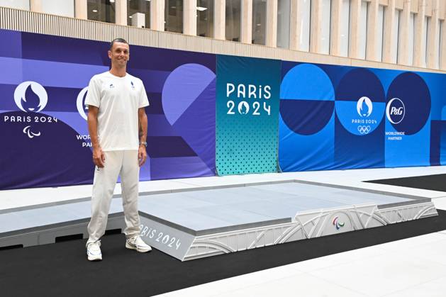 Alexis Hanquinquant ( France ) during the presentation of podiums Olympic and Paralympic Games at Le Pulse on May 23, 2024 in Saint Denis, France. ( Photo by federico pestellini panoramic ) - PARIS 2024 : Presentation des podiums des Jeux Olympiques et Paralympiques - Saint Denis - 23 05 2024 FedericoPestellini Panoramic 