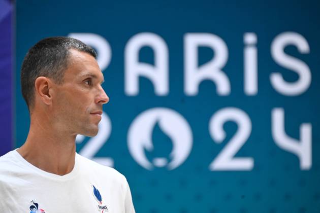 Alexis Hanquinquant ( France ) during the presentation of podiums Olympic and Paralympic Games at Le Pulse on May 23, 2024 in Saint Denis, France. ( Photo by federico pestellini panoramic ) - PARIS 2024 : Presentation des podiums des Jeux Olympiques et Paralympiques - Saint Denis - 23 05 2024 FedericoPestellini Panoramic 