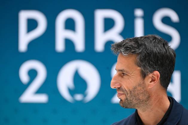 Tony Estanguet ( president JO 2024 ) during the presentation of podiums Olympic and Paralympic Games at Le Pulse on May 23, 2024 in Saint Denis, France. ( Photo by federico pestellini panoramic ) - PARIS 2024 : Presentation des podiums des Jeux Olympiques et Paralympiques - Saint Denis - 23 05 2024 FedericoPestellini Panoramic 