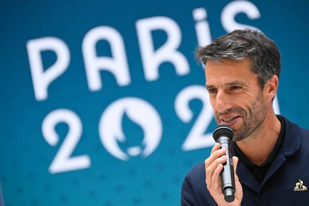 Tony Estanguet ( president JO 2024 ) during the presentation of podiums Olympic and Paralympic Games at Le Pulse on May 23, 2024 in Saint Denis, France. ( Photo by federico pestellini panoramic ) - PARIS 2024 : Presentation des podiums des Jeux Olympiques et Paralympiques - Saint Denis - 23 05 2024 FedericoPestellini Panoramic 