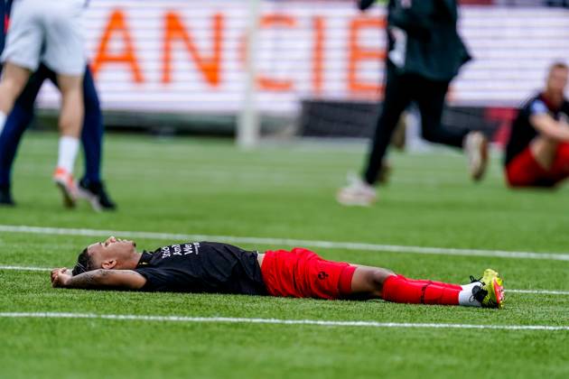 2024-06-02 Excelsior Rotterdam v NAC Breda - Dutch Keuken Kampioen Divisie Promotion Relegation Play Offs Final ROTTERDAM, NETHERLANDS - JUNE 2: Mimeirhel Benita of Excelsior Rotterdam is disappointed about the lose during the Dutch Keuken Kampioen Divisie Promotion Relegation Play Offs Final match between Excelsior Rotterdam and NAC Breda at Van Donge & De Roo Stadion on June 2, 2024 in Rotterdam, Netherlands. (Photo by Joris Verwijst BSR Agency) Rotterdam Netherlands Content not available for redistribution in The Netherlands directly or indirectly through any third parties. Copyright: xBSRxAgencyx