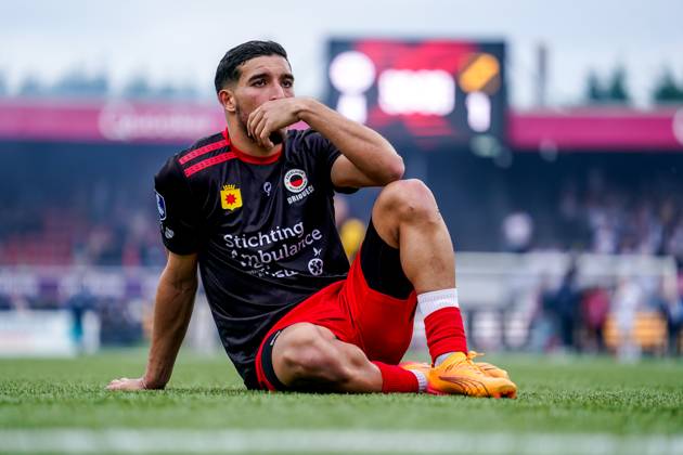 2024-06-02 Excelsior Rotterdam v NAC Breda - Dutch Keuken Kampioen Divisie Promotion Relegation Play Offs Final ROTTERDAM, NETHERLANDS - JUNE 2: Couhaib Driouech of Excelsior Rotterdam is disappointed about the lose during the Dutch Keuken Kampioen Divisie Promotion Relegation Play Offs Final match between Excelsior Rotterdam and NAC Breda at Van Donge & De Roo Stadion on June 2, 2024 in Rotterdam, Netherlands. (Photo by Joris Verwijst BSR Agency) Rotterdam Netherlands Content not available for redistribution in The Netherlands directly or indirectly through any third parties. Copyright: xBSRxAgencyx
