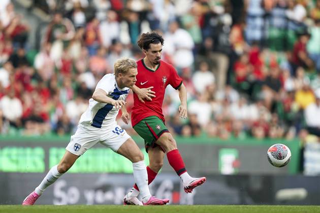 Portugal V Finland - International Friendly, Länderspiel, Nationalmannschaft Urho Nissila of Finland is competing for the ball with Vitor Ferreira Vitinha of Portugal during the international friendly match between Portugal and Finland at Jose Alvalade Stadium in Lisbon, Portugal, on June 04, 2024. Lisbon Portugal  Copyright: xJosexManuelxAlvarezxReyx originalFilename:alvarezrey-notitle240604_np4iJ