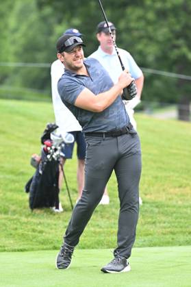 June 5, 2024: Chris Pratt tees off on the 1st hole during the Golden Bear Pro Am at the Memorial Tournament in Dublin, Ohio. Cal Media Dublin USA - ZUMAc04_ 20240605_zma_c04_023 Copyright: xBrentxClarkx