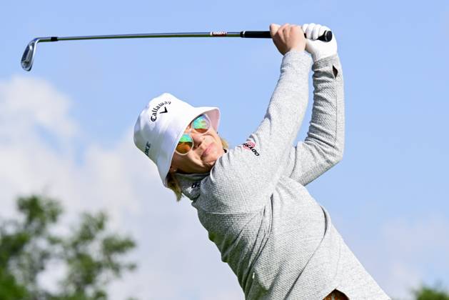 HELSINGBORG, SWEDEN 20240606 Swedens Madelene Sagström tees off on hole 12 during the Volvo Scandinavian Mixed at Vasatorp golf course outside Helsingborg HELSINGBORG SWEDEN x10030x  Copyright: xJonasxEkströmer TTx VOLVO CAR SCANDINAVIAN MIXED