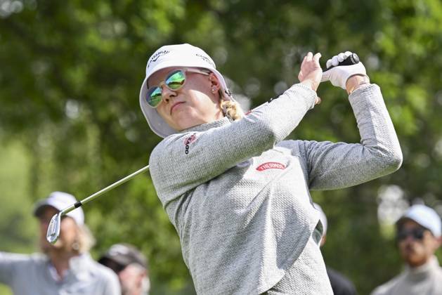 HELSINGBORG, SWEDEN 20240606 Swedens Madelene Sagström tees off on hole 18 during the Volvo Car Scandinavian Mixed on the Tournament Course at Vasatorps Golf Club outside Helsingborg HELSINGBORG SWEDEN x10030x  Copyright: xJonasxEkströmer TTx VOLVO CAR SCANDINAVIAN MIXED