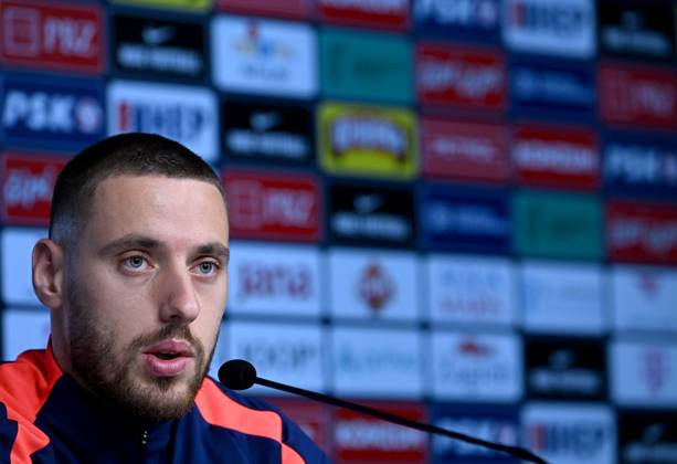 Croatia EURO 2024 press conference, PK, Pressekonferenz Nikola Vlasic of Croatia speak during a Croatia national team, Nationalteam press conference at UEFA EURO, EM, Europameisterschaft,Fussball 2024 Croatia base camp in Neuruppin, Germany on June 10, 2024. MarkoxLukunic PIXSELL