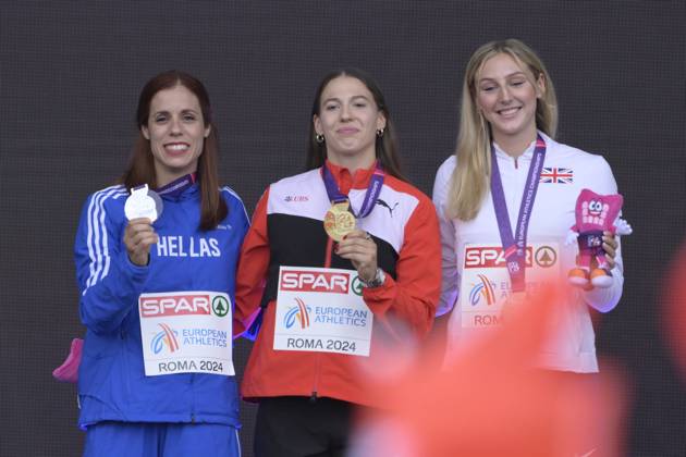 Leichtathletik, EM in Rom, Stabhochsprung der Frauen, Siegerehrung