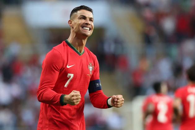 Portugal, Aveiro, 11 06 2024 EURO 2024 Friendly match before the UEFA EURO 2024 in Germany 2024 Portugal Ireland v l , Cristiano Ronaldo Portugal scores the goal for 2 0, Goal celebration, celebrate the goal Copyright: JoaquimxFerreira