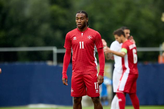 Malta v Greece - International Friendly, Länderspiel, Nationalmannschaft Paul Mbong of Malta is playing during the international soccer friendly match between Malta and Greece at the Untersberg-Arena, in Grodig, Austria, on June 11, 2024. Grödig Salzburg Austria Copyright: xDomenicxAquilinax originalFilename:aquilina-maltavgr240611_npJ58